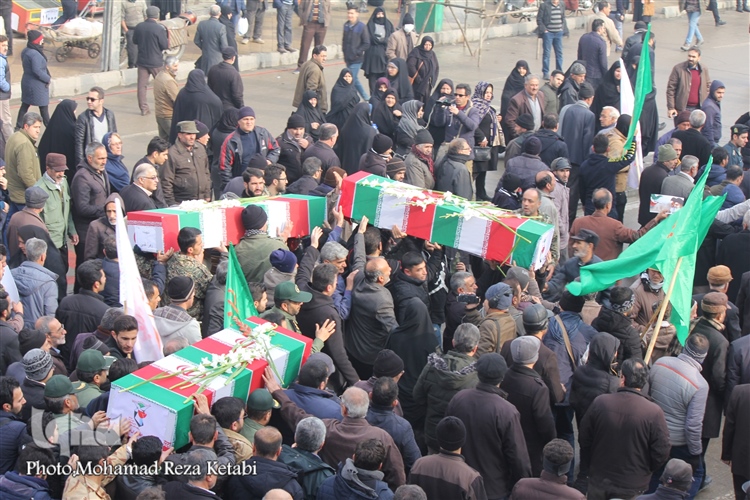 تشییع باشکوه 4 شهید سانحه هواپیمایی اوکراین در همدان