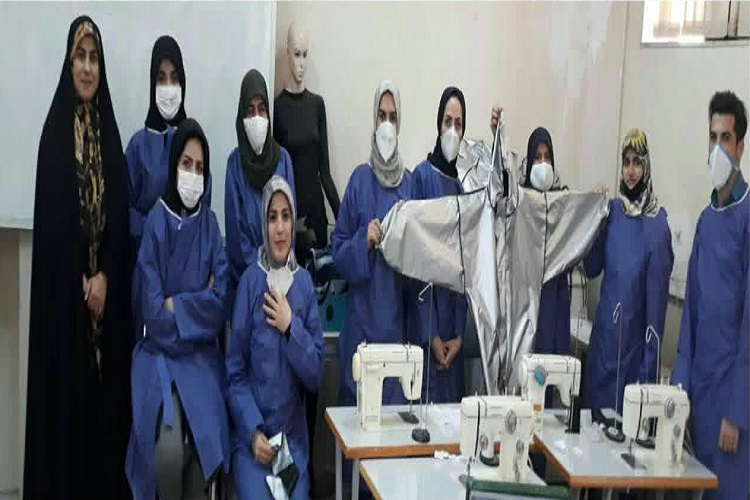 تولید روزانه 50 دست لباس بیمارستانی به همت کانون قرآن دانشگاه بوعلی&zwnj;سینا