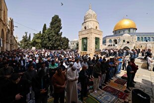 اقامه نماز شب اول ماه رمضان در مسجد الاقصی با حضور 70 هزار فلسطینی
