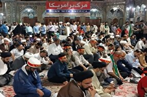 فیلم| ندای مردمی حیدر حیدر در حرم بانوی کرامت