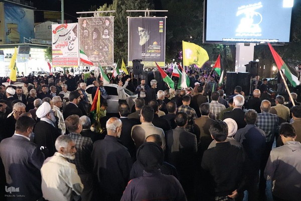 اجتماع مردم ملایر در محکومیت جنایت های رژیم صهیونیستی ‎