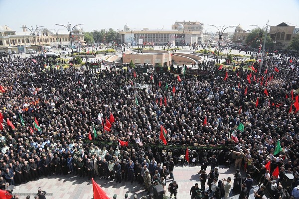 تشییع پیکر سپهبد شهید علی شادمانی در همدان‎