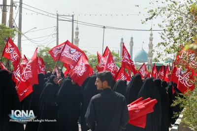 زائران و مجاوران در مسجد مقدس جمکران جهت عرض تسلیت به امام زمان